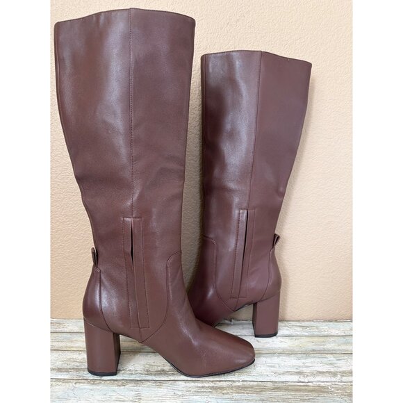 Cole Haan Chrystie Grand 360 Brown Leather Knee High Boots Women's Sz 7.5 NWOB - Picture 2 of 16